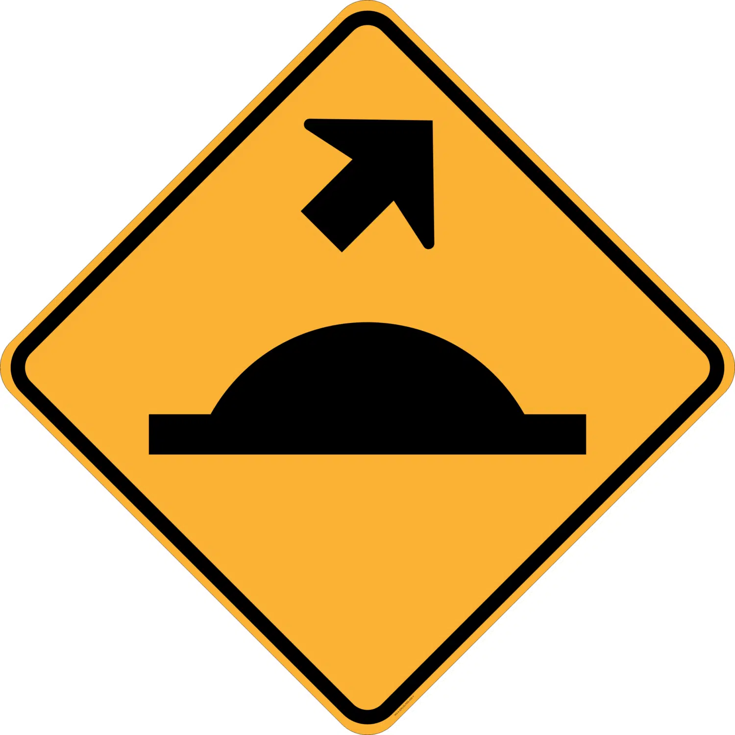W3-4-2(R) Road Humps Ahead (Angled Right)