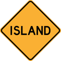 W4-5 Traffic Island