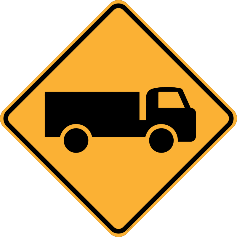 W5-22 Trucks Crossing or Entering (Symbolic)