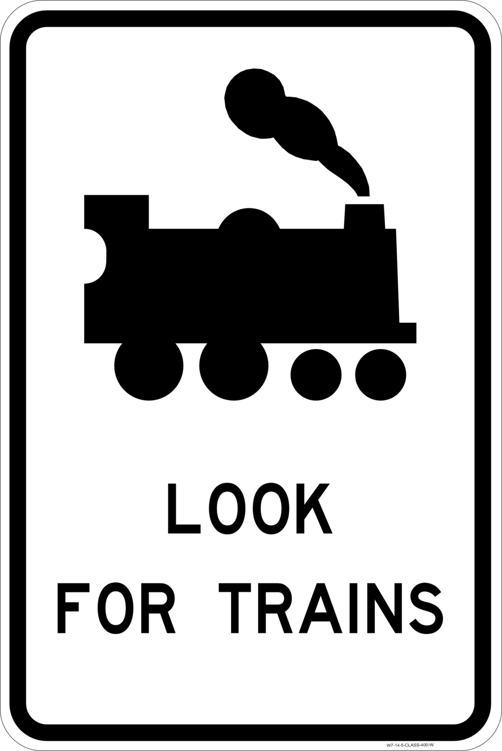 W7-14-5 Pedestrian Railway Crossing Look For Trains
