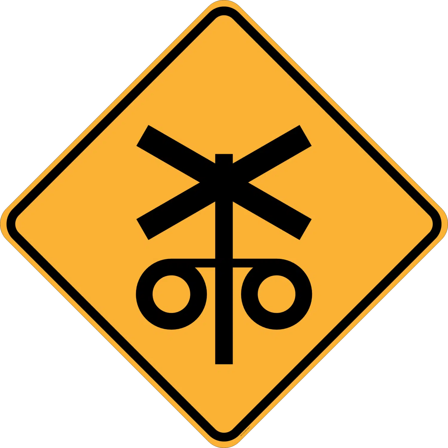 W7-4 Rail Crossing Flashing Signals Ahead (symbolic)