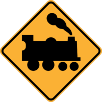 W7-7(R) Railway Crossing Ahead (Passive Control) (right symbolic)