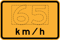 W8-2 xx km/h Advisory Speed