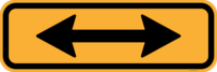 W8-23 Crossing Arrows (Double Ended Arrow) (Supplementary Sign)