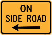 W8-3(L) On Side Road (left)