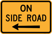W8-3(L) On Side Road (left)