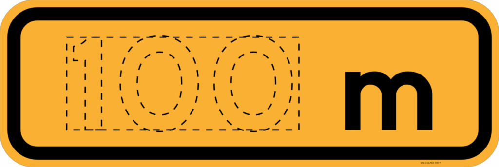 W8-5 Distance Plate X m - Australian Compliant - National Safety Signs