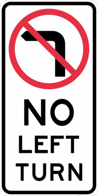 R2-6n(L) No Left Turn Sign - NSW