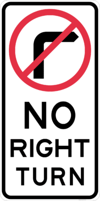 R2-6n(R) No Right Turn Sign - NSW