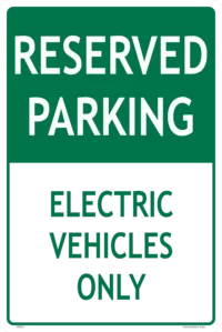 Electric Vehicles Only Sign RD627