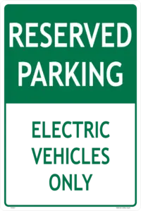Electric Vehicles Only Sign RD627