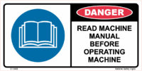 Read Machine Manual Danger Sticker D10405