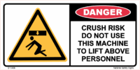 Crush Risk Danger Sticker D10406