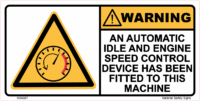 Automatic Idle and Engine Speed Control Warning Stickers  W30367