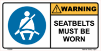 Seatbelts Must Be Worn Warning Stickers W30361