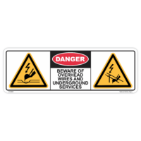 Danger beware of overhead wires safety sign - AS1319 compliant, National Safety Signs Australia