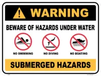 Hazards Under Water Warning Sign W30369
