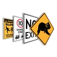 Road and Traffic Signs and Road Work Signs