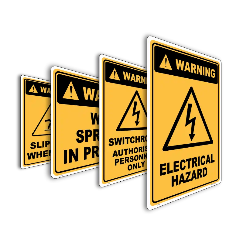 Warning signs — AS1319 compliant, available from National Safety Signs Australia