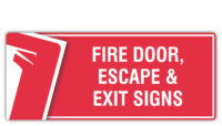 Fire Door Escape and Exit signs