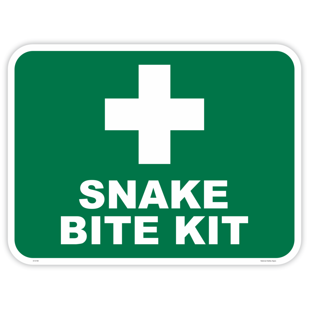 Sticker Emergence Number Snake Bite Kit Sign | National Safety Signs